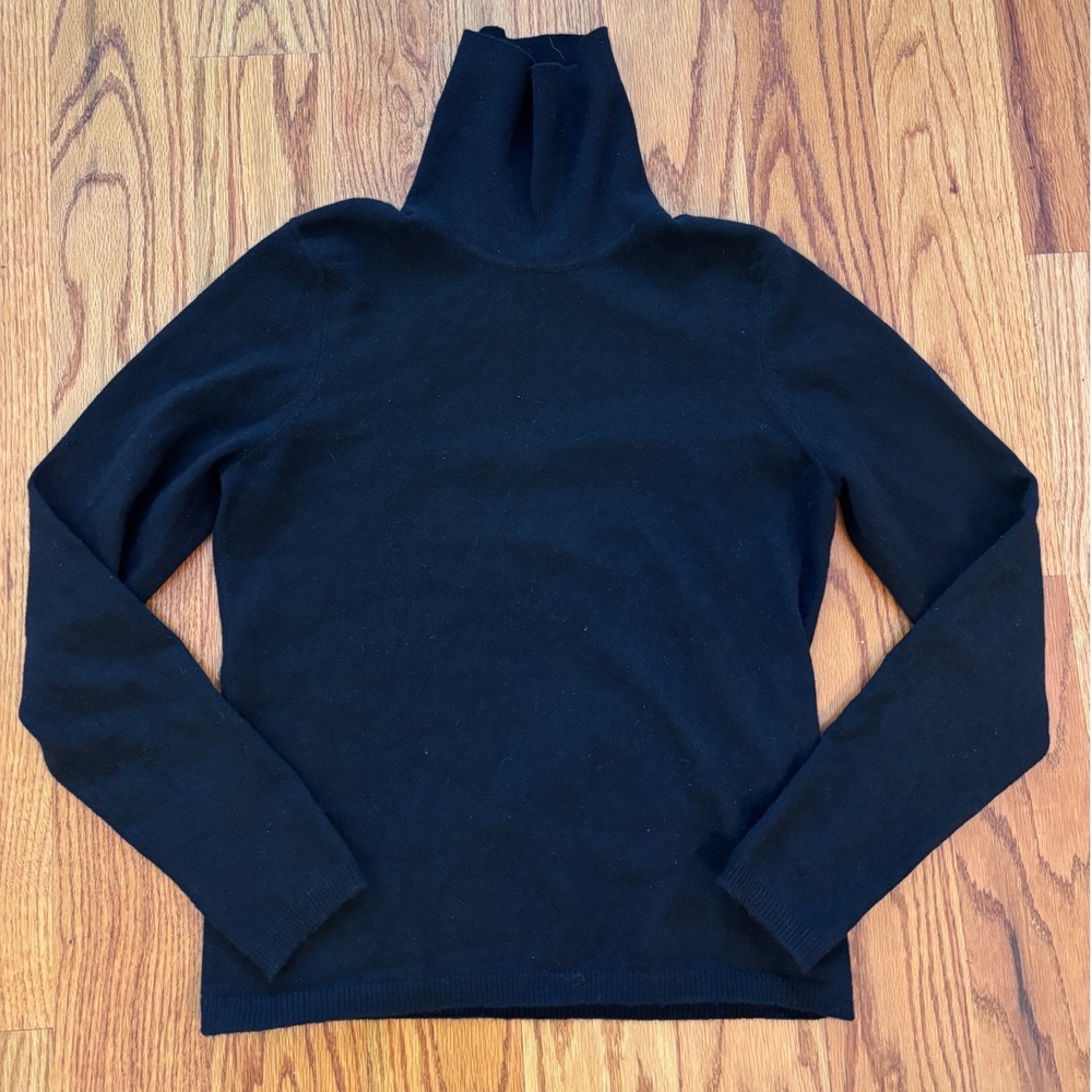 Lauren Ralph Lauren Black 100% Cashmere Turtleneck Sweater Womens Small S